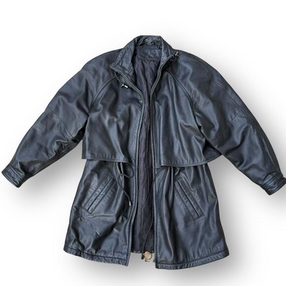 Vintage Jacqueline Ferrar Black Leather Moto Jacket Men’s Medium Genuine Leather - Picture 10 of 10